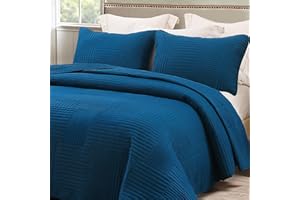 Whale Flotilla Colcha para Cama de 240 x 260 cm, Colcha de Microfibra, con 2 Fundas de Almohada, Suave y Ligera, para Todas Las Estaciones, Azul