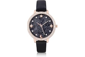 KIMOMT Damenuhren Lederband Luxus Quarzuhren wasserdichte Mode Kreative Armbanduhr für Damen Mädchen Damen