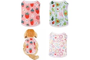 DIIWMME 3 Pezzi Camicie per Cani,Camicia per Vuccioli e Gatti Camicie Estive per Cani Maglietta Traspirante Canotta per Animali Domestici per Cuccioli,Cani di Piccola taglia e Gatti(Rosa,XL)