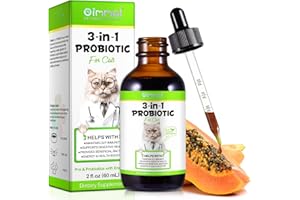 SSS SALLYSS Probiotico per gatti, probiotici 3 in 1 per gatti domestici per alleviare la diarrea, supportare la salute intestinale, il prurito della pelle e l'immunità, integratore digestivo - 60 ml