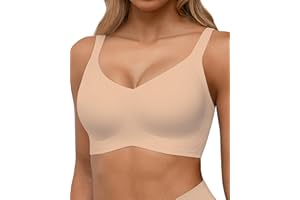 HORISUN Nahtlose BHS, vollständige Abdeckung, kabelloser Push-up-BH für Damen, Bequeme Bralettes mit V-Ausschnitt und Unterstützung