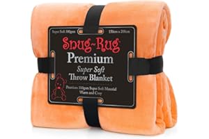 Snug Rug Wysokiej jakości super miękki koc polarowy, mandarynka 150 x 200 cm (59" x 79"), poliester, King