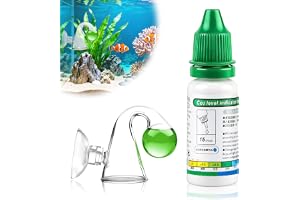Fonyet CO2-långtidstest akvarium Co2 Drop Checker Test Co2-mätare akvarium med 15 ml testvätska och sugpropp