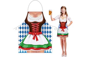 MONCAP Grembiule Oktoberfest Grembiule da Donna Oktoberfest Grembiule Bavarese da Cucina Festa di Ottobre Grembiule per Barbecue Giardino Birra Festival Divertente Regalo Tedesco