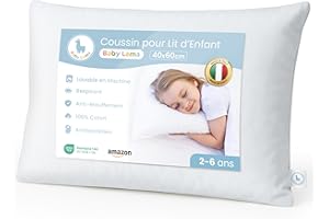 Baby Lama Oreiller Enfant 2 à 6 Ans – Oreiller 40x60 cm Bas et Confortable – Coussin Bébé et Enfant 100% Coton Oeko-Tex – Hypoallergénique, Anti-Étouffement, Lavable – Fabriqué en Italie (1)
