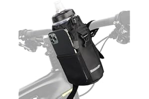 Rhinowalk Bolsa para botella de agua para manillar de bicicleta, soporte para vasos de bicicleta, bolsa con aislamiento frontal (con bolsillo para teléfono y correa para el hombro)