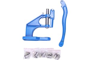 Bopfimer Hand Punch Machine for Eyelet Grommet Dies or Double Cap Rivets Dies Mould Tool Snap Buttons Craft, Blue&Silver
