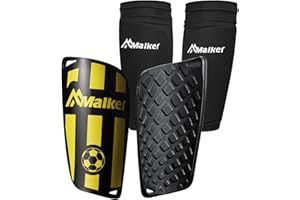 Malker Schienbeinschoner Fußball Set für Erwachsene und Jugend Kinder mit Socken Shin Guard und Leggings Kunststoff Tasche Fußball Ausrüstung Vermeidung von Verletzungen