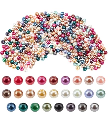 Lot De 6480 Demi-Perles Beiges à Dos Plat - 7 Tailles - Perles Demi-Rondes Pour Loisirs Créatifs, Vêtements, Chaussures Et Bijoux