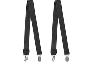 QOCO 2 Pack Of Adjustable Mitten Glove Clips with Long Stainless Steel Elastic Strap Mitten Clips Hat for Kids Never Lose Mittens Secure Attachment Perfect Solution Toddlers Playing in the Snow(Black)