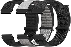 Yunshare Nylonowa bransoletka 18 mm, 20 mm, 22 mm, szybkie zapięcie, nylonowa, sportowa pętla, regulowana, oddychająca, dla kobiet i mężczyzn, 3 sztuki