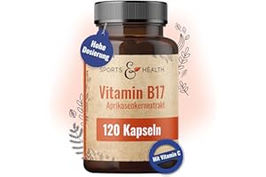 ‎CDF SPORTS & HEALTH SOLUTIONS Aprikosenkern Kapseln – 1060mg Aprikosenkernextrakt pro Tagesdosierung – 120 Kapseln Vitamin B17 Hochdosiert, Vegan, Acerola VitaminC, Vitamin B17-Vitamin in Aprikosenkerne, apricot seeds vitamine b17