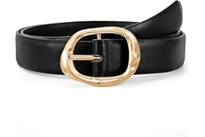 JASGOOD Women Leather Belt for Jeans Pants Ladies Casual Waist Belt Fashion Women Belt with Gold Buckle