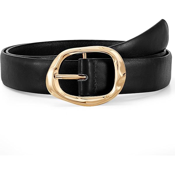 Ceinture Classique 3cm Yehman En Croûte De Cuir De Vachette - Boucle Argentée Ajustable 120cm
