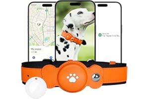 Shienfir GPS Tracker for Dogs, Waterproof Pet Tracking Collar GPS Activity Monitor for Dogs Real-Time Location Tracking Unlimited Range, Adjustable Pet Collar Orange