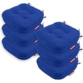 XPERMATE &Ccedil;ift Kat Sandalye Minderi Fermuarlı Yıkanabilir Kılıf Bağcıklı Su ve Yağ İtici 42x42x8 cm