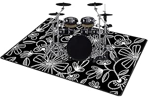 QQDD Drum-Teppich Schlagzeugteppich Schallschutz Teppich rutschfeste Teppiche Trommel Matte für E Drum Schlagzeug Elektronisch Snare Teppich Snare Drum Musikinstrumente Drum Matte (80CM - 200CM)