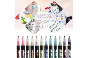 Strehknewen 12 Stück Glitzerstifte Magische Stifte – Metallic Outline Zauberstifte, Weihnachtsgeschenke für Kinder, Mädchen Geschenke 4-12 Jahre, Basteln & Scrapbooking, Nikolaus Geschenkideen