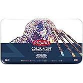 Derwent Colorsoft Series Dry Pen Set - 36 Colors Metal Box