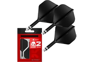 Target Darts K-Shift No.2 Integrated Flights & Shafts | K Shift No.2 Flight & Shaft System, vit/transparent/svart – K-Flex Short/Intermediate/Medium Shift Spin Base, professionella darttillbehör
