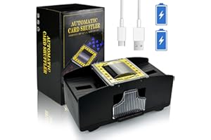 Nileole 2/6 Decks Automatic Card Shuffler, Electric Shuffler for UNO, Phase 10, Skip-BO, Texas Hold'em, Poker, Home Card Games, Cards Against Humanity