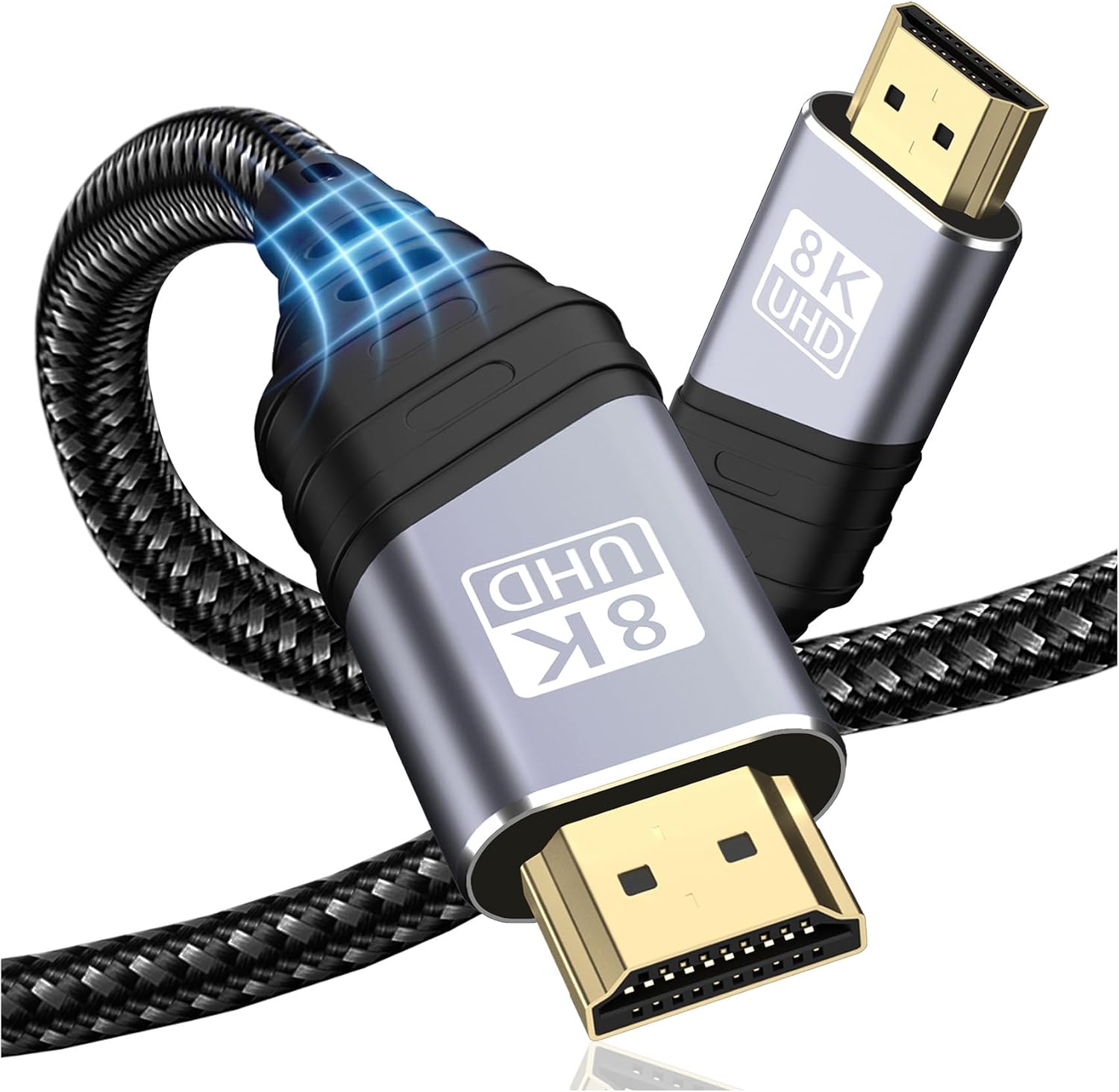 TEFLOTY Cable HDMI 2.1, Cable HDMI 8K de Alta Velocidad Ultra HD 48Gbps 8K@60Hz 4K@120Hz 7680P eARC HDCP 2.2&2.3 DTS:X Compatible con HDTV, PS5/4/3, Xbox Series X/S, Monitor Mehr (1M)