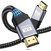 TEFLOTY HDMI 2.1 Cable, 8K High Speed HDMI Cable Ultra HD 48Gbps 8K@60Hz 4K@120Hz 7680P eARC HDCP 2.2&amp;2.3 DTS:X Compatible wi