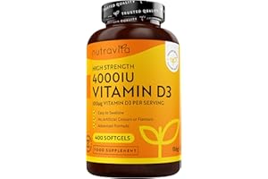 Nutravita Vitamin D3 4000 iu - 400 High Strength Easy to Swallow Premium Softgels - Over A Year's Supply - Max Strength Vitamin D3 Cholecalciferol Supplement - Manufactured in The UK