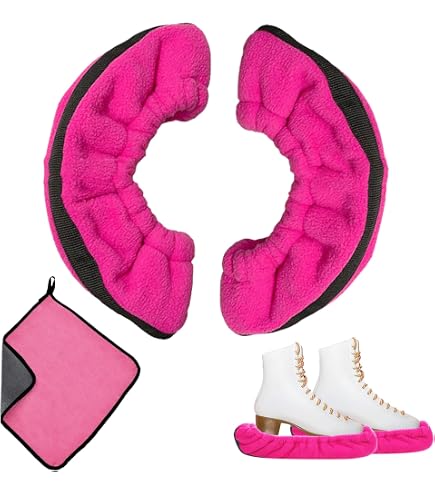 Protège Patins à Glace,2 Paire Couvre Lame Patin a Glace,Chaussettes élastiques pour Patins à Glace,Souples Couvre-Lames de Patins à Glace et Durs