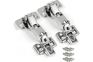 Anstore 2 Bisagras Puertas Cocina, Bisagras de Armario, Bisagra gran Angular ángulo de Apertura de 165° con 18 Tornillos 7x16mm, Bisagras de Amortiguación de Cierre Suave para Puertas de Madera