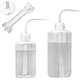 ORIMERC Watering Bottle 250ML & 500ML with 15 feet Self Watering Wick Cord for Indoor Plants Succulent Cactus Plastic Squeeze Water Can Long Nozzle Waterer Bonsai Terrarium Orchids Seedling Lab Wash
