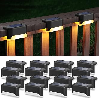 APONUO Solar Step Deck Fence Lights, Outdoor Waterproof...