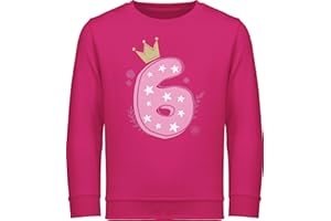 Shirtracer - Sweatshirt Kinder Pullover für Jungen - 6. Geburtstag - Sechster Mädchen Krone Sterne