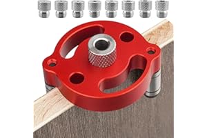 EXBRITH Dima per Fori Legno, Localizzatore di Perforazione, con 8 Boccole di Perforazione 3/4/5/6/7/8/9/10mm, Fori per Legno Localizzatore per Legno Massiccio, Legno Duro