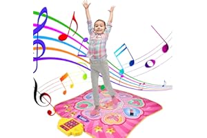 FYKERO Dance Mat - Dance Mixer Rhythm Step Play Mat - Dance Game Toy Gift for Kids Girls Boys - Dance Pad with LED Lights, Adjustable Volume, Built-in Music, 3 Challenge Levels (3-12 Years Old)