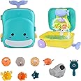Beauenty Beach Toys Boys Girls, Bath Toys for Kids Sand Molds Watering Playsets, Trolley Case Sand Box Toys for Kids 3 Years Old and above (Bathroom Whale)
