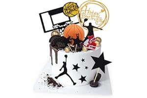 Lukinuo Basketball-Kuchendekoration, 17 Stück, Basketball-Motiv, Kuchendekoration für Jungen und Herren, Basketball, Geburtstagsparty-Zubehör