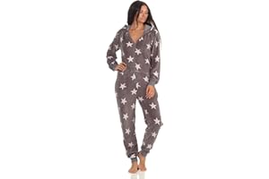 NORMANN-WÄSCHEFABRIK Toller Damen Schlafanzug Einteiler Jumpsuit Overall - Sterneoptik - 291 267 97 961