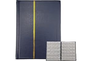 HAUTSTORE Album della Collezione di Monete, Album per Monete da 250 Tasche, Album per Raccolta Monete 10 Pagine, Raccoglitore per Collezione di Monete, Portamonete da Collezione, Raccoglitore Monete (Blu Scuro)
