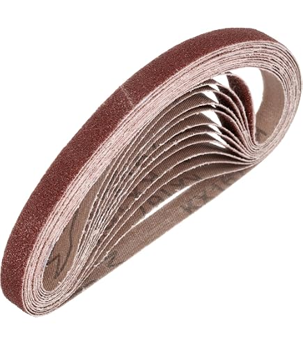 10 Bandes Abrasives Mélangées 65 X 410 Mm - Grain 60/80/100/120/240 Pour Ponceuse à Bande