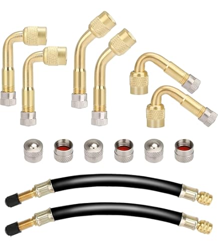 3 stuks ventielverlenging, ventielverlenging, koperen ventieladapter, hoekventielverlenging, autoventiel, bandenventielverlenging, hoekventiel voor auto, motorfiets, fiets, scooter