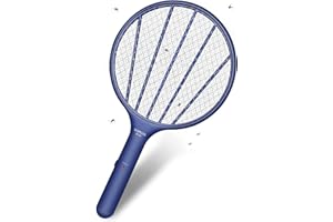 WUEAOA Racchetta Zanzare Elettrica 3000V,Paletta zanzare elettrica con Rete di protezione bifacciale,Paletta mosche a batteria Ultra leggero,antizanzare elettrico per uso interno ed esterno,Blu2