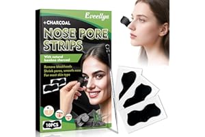 Eveellyn Mitesserentferner Stripes, 10 Stück Nasenstreifen mit Aktivkohle, Tiefenreinigung und Verengung der Poren, Geeignet für alle Hauttypen, Für Frauen und Männer (Einzeln verpackt)