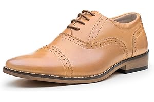 Paisley of London, Boys Leather Wedding Shoes in tan or Black, Child 8 - UK 6