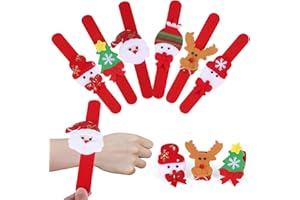 GUDOTRA Gadget Natale Braccialetti Slap Bambini Pensierini Natalizi Bracciale Babbo Natale per Bomboniere Regalini Compleanno Bambini