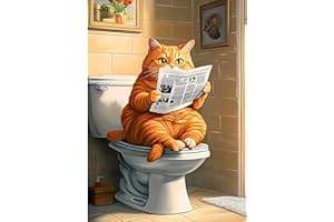 CEOVR Diamond Painting Kit Completo Gatto 5D Diamond Painting,Diamond Painting Adulto,30x40 cm Pittura Diamante,Gatto Arancione che Legge un Giornale Diamanti Painting,Painting Diamond 5D