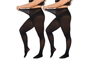 DUCMODA Collant Grande Taille pour Femme Doux Curvy Taille Haute Semi Opaque,XL,XXL,3XL,4XL