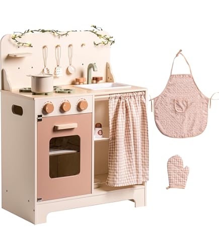 Grote Houten Speelkeuken met Fornuis, Oven en Vaatwasser - Mimu Kids