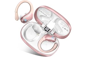 LTINIST Ecouteurs Bluetooth sans Fil Sport, 75H Écouteur Bluetooth 5.3 HiFi Stéréo, 2025 Ecouteurs sans Fil avec ENC Antibruit Mic, IP8 Étanche Oreillette Bluetooth Running, Écran LED Casque Bluetooth