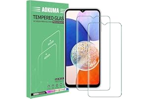 AOKUMA Protector de Pantalla para Samsung Galaxy A14, [2 Unidades] Cristal Templado para Samsung Galaxy A14 Fácil Instalación, Vidrio templado 9H,Sin Burbujas, Alta Definicion,Anti-Arañazos
